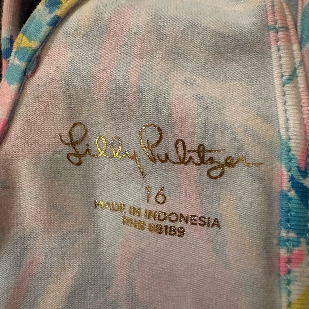 Like-new (sold) Lilly Pulitzer Carice girl’s sz 16 dress w/ strappy v-back. - Picture 6 of 8